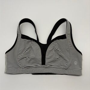 LULULEMON Ta Ta Tamer II Hyper Stripe Angel Wing Black Sports Bra